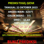 Prediksi Togel Qatar 22 Oktober 2023 